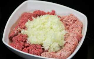 Сочный фарш для пельменей из свинины и курицы